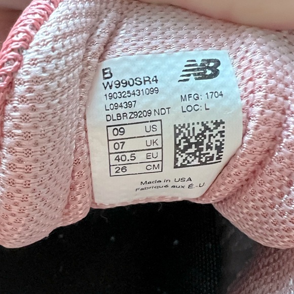 Women’s 8 New Balance 990 in Pink - Picture 4 of 4